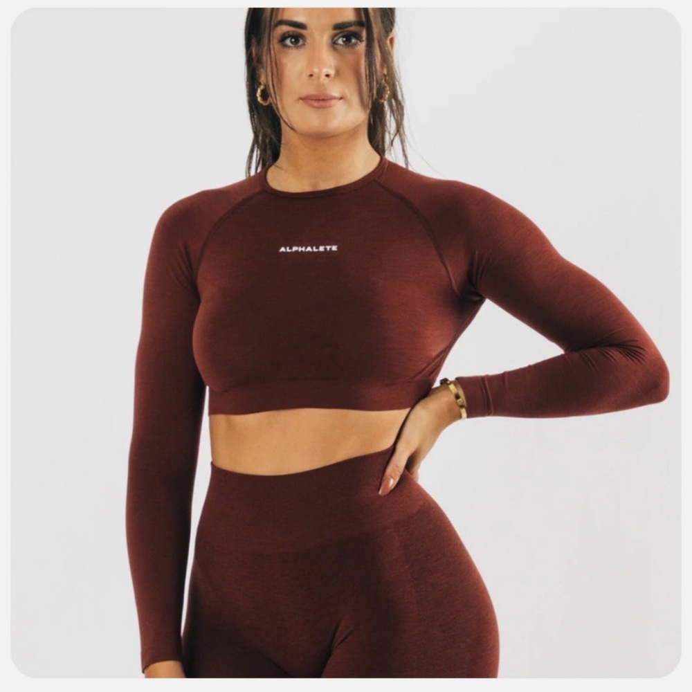 Alphalete Amplify Long Sleeve Crop Top COPPER